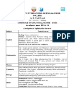 Checkpoint II - Syllabus For Term-II: (ISO 9001:2015 Certified) Cambridge International Centre - in 686