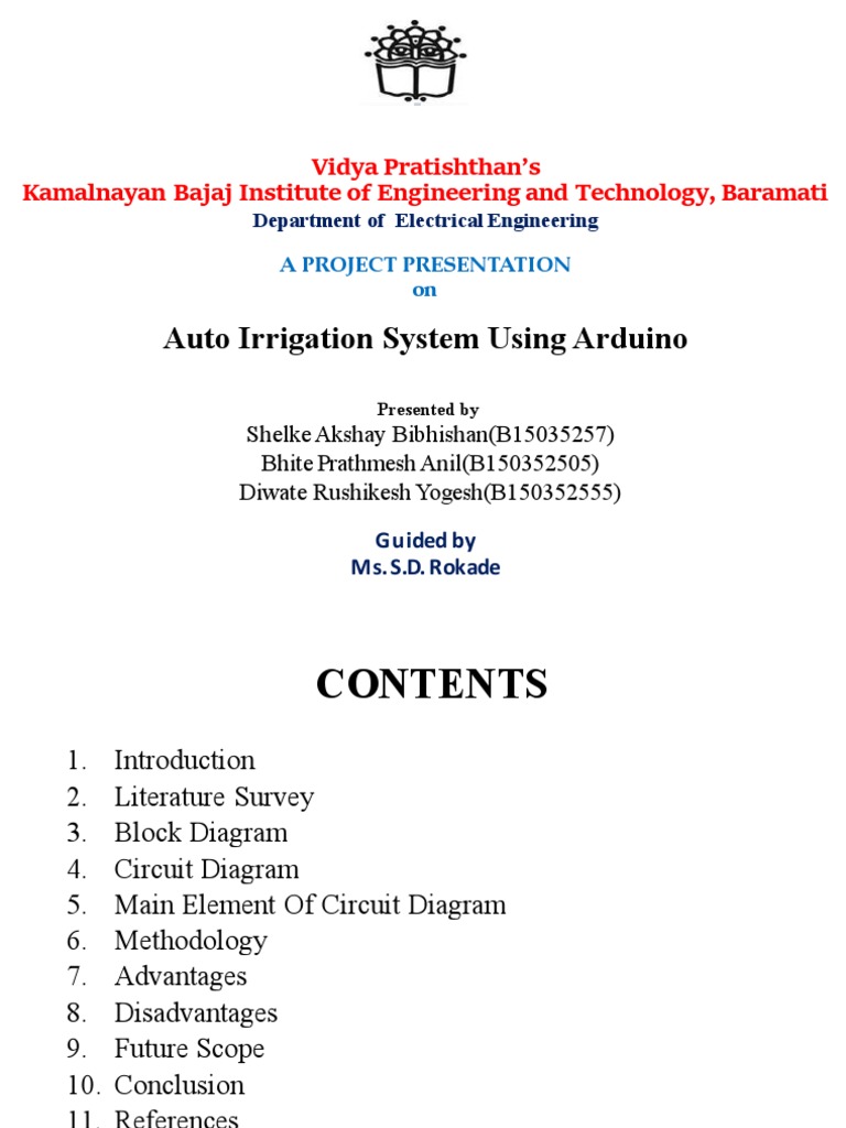 Auto Irrigation System Using Arduino | PDF | Electric Motor ...