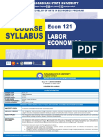 Pangasinan State University Labor Economics Syllabus