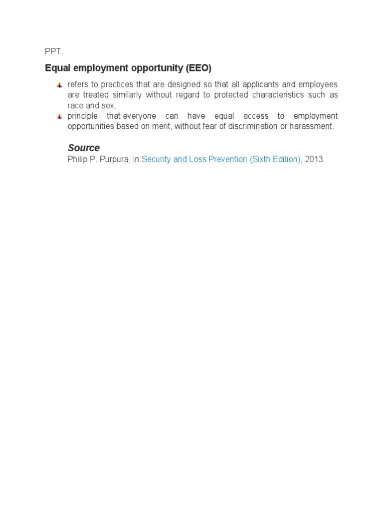 Equal Employment Opportunity Pdf