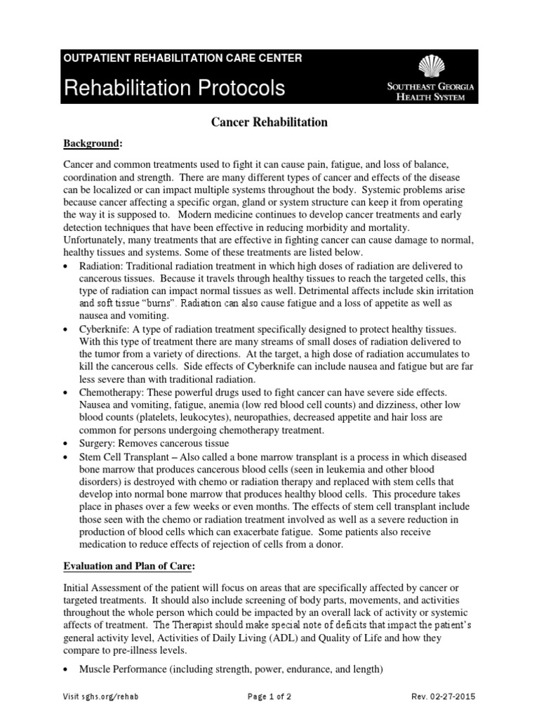 Cancer Rehabilitation Final 02272015 | PDF | Radiation Therapy | Cancer