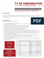 University of Fredericton: Cohses Course Breakdown