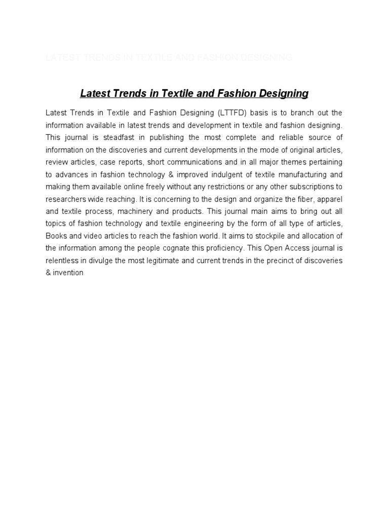 thesis on fashion designing pdf