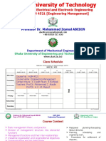 Department of Electrical and Electronic Engineering Course: HUM 4521 (Engineering Management)