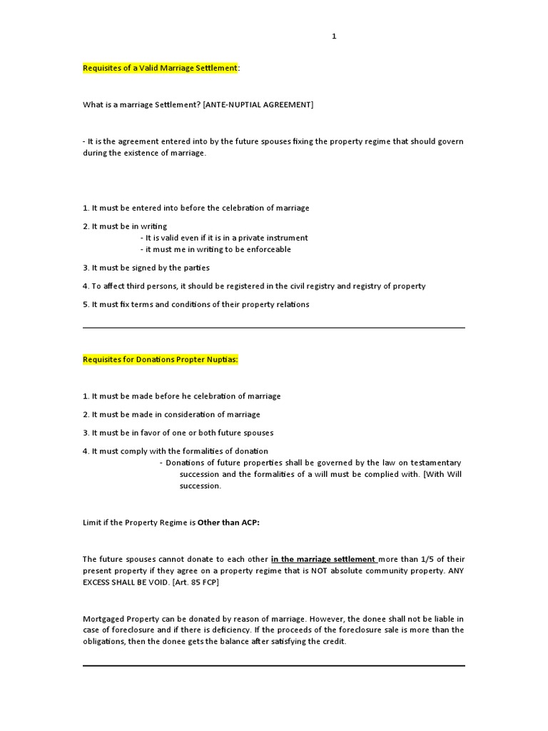 Persons and Family Relations Notes | PDF | Marriage | Annulment