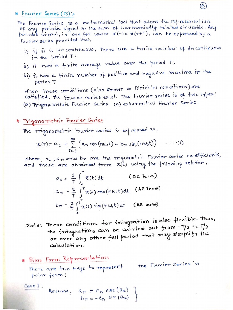 Fourier Series Class Notes | PDF