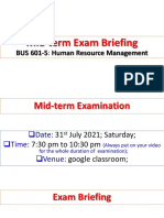 BUS 601-5 Mid-Term Exam Briefing