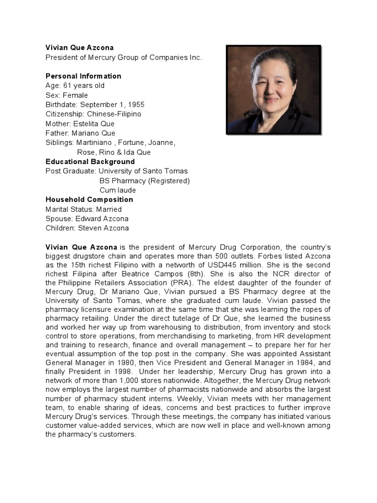 Vivian Que Azcona | PDF | Pharmacy | Brand