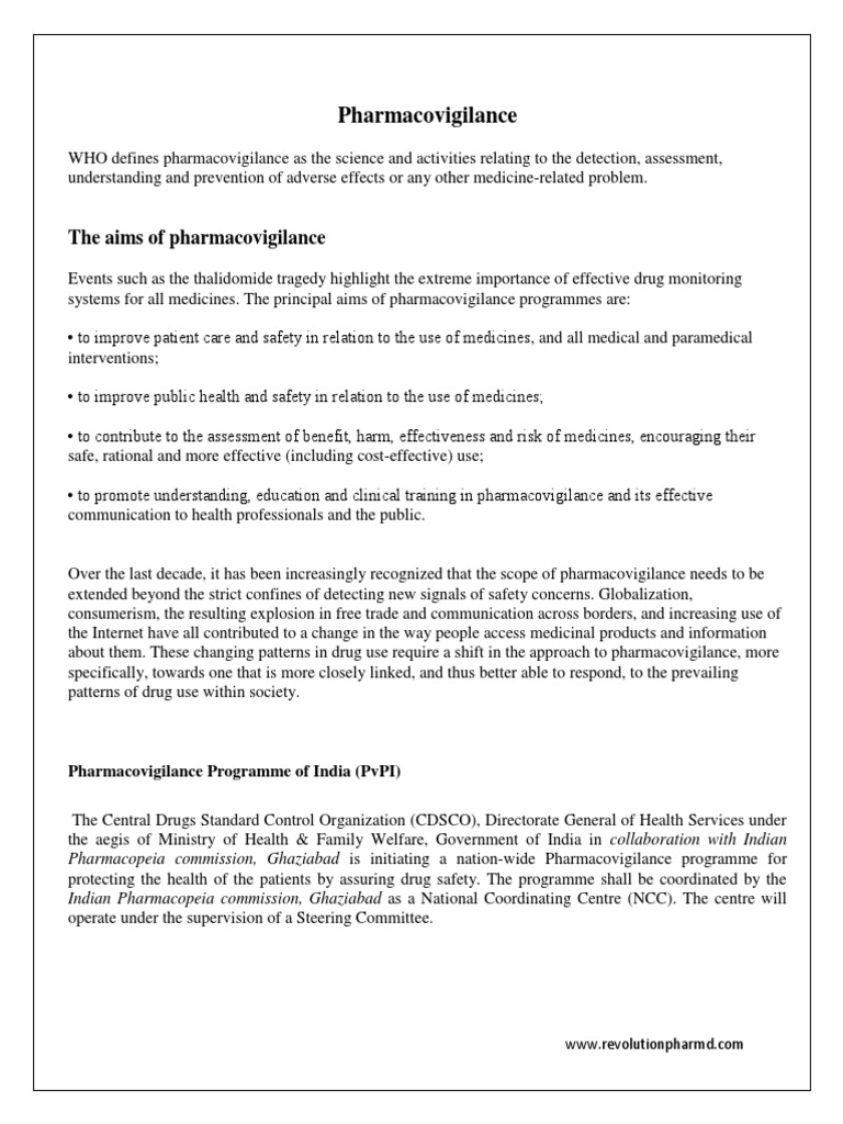 Pharmacovigilance Programme of | PDF | Pharmacovigilance | Health Care