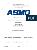 Lembar Persetujuan Laporan Praktik Kerja Lapangan (PKL) PT Asmo Indonesia