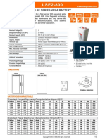 2V Lse Series Vrla Battery: Specifications