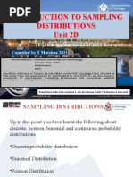 Introduction To Sampling Distributions Unit 2D: SECTION K: Chapter 64 of John Bird Textbook