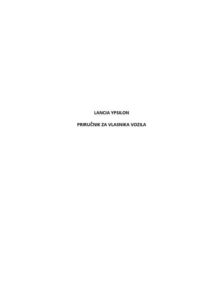 Document Technique Lancia Ypsilon - Occasion