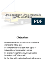 Lifting Equipment Lifting Appliances Safety Awareness
