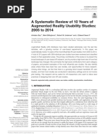 2018 - A Systematic Review of 10 Years of AR Usability Studies 2005 - 2014