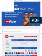 JioFiber Postpaid leaflet offers zero installation charges