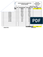 Notification For Inspection After Painting Form No: HHE-PP-FO-067 Issue A/1 DATE:20 / 06 / 2021