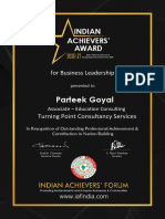 Parteek Goyal: Indian Achievers' Award