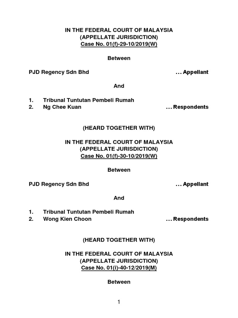 Federal Court Judgment PJD Regency & Housing Tribunal PDF