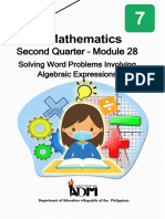 Solving Problems Involving Algebraic Expressions