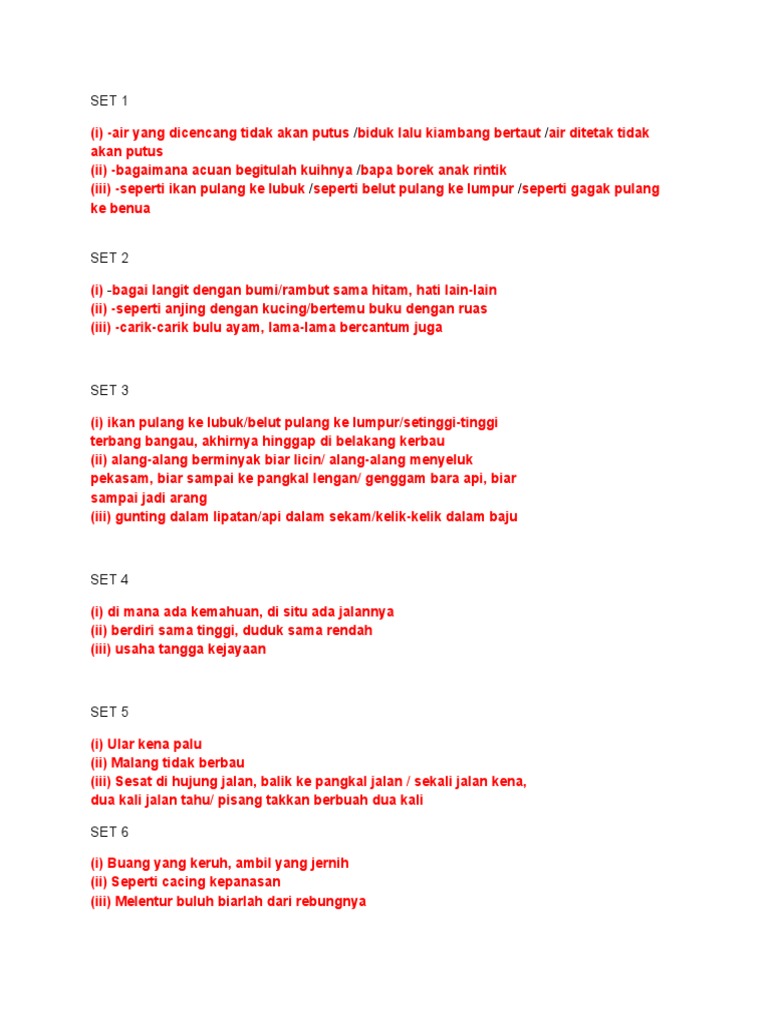 Jawapan Peribahasa Pdf