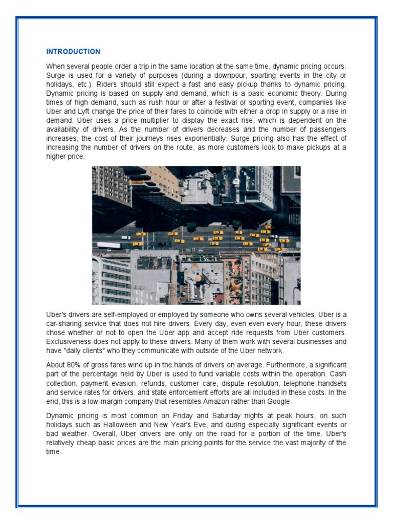 Ola Uber Dynamic Pricing Report Pdf Pricing Demand