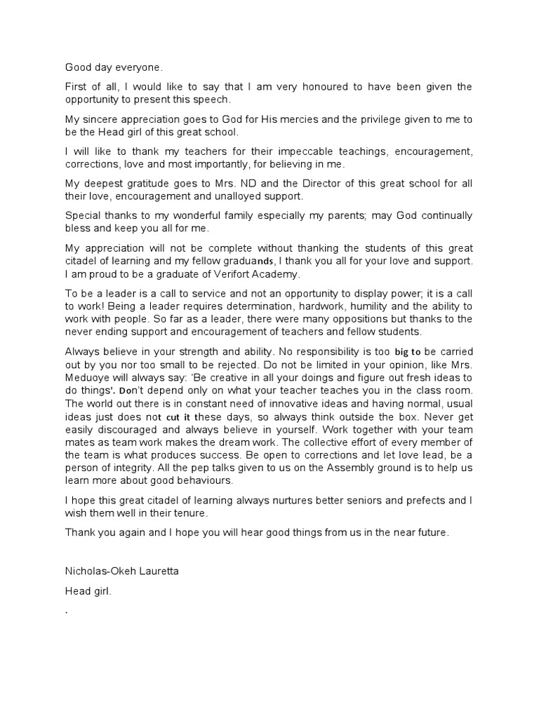 head-girl-speech-pdf