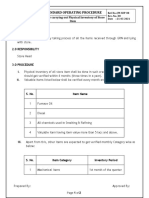 JM-SOP-08 SOP For Carrying Out Physical Inventory of Store Item