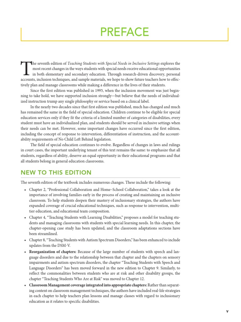 Teaching Students with Special Needs 7th Ed. | PDF | Individualized ...