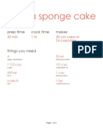 Sponge Cake Recipe PDF