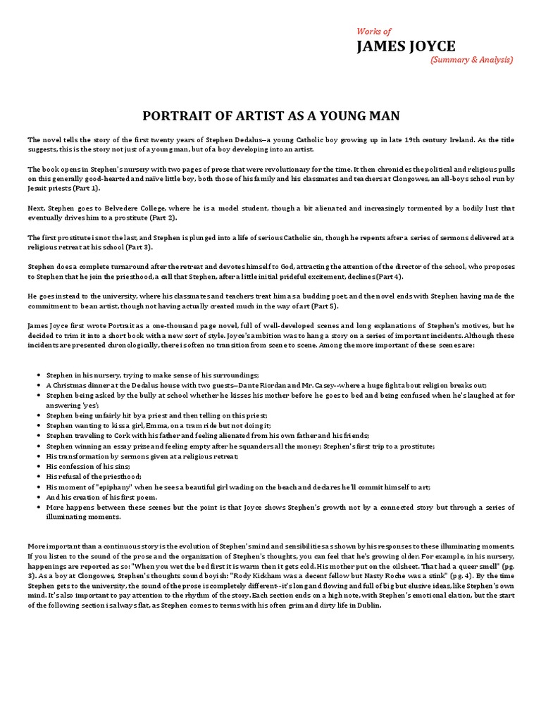 James Joyce: Portrait of Artist As A Young Man | PDF | Ulysses (Novel)