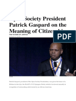 Patrick Gaspard - Meaning of Citizenship, Open Society President