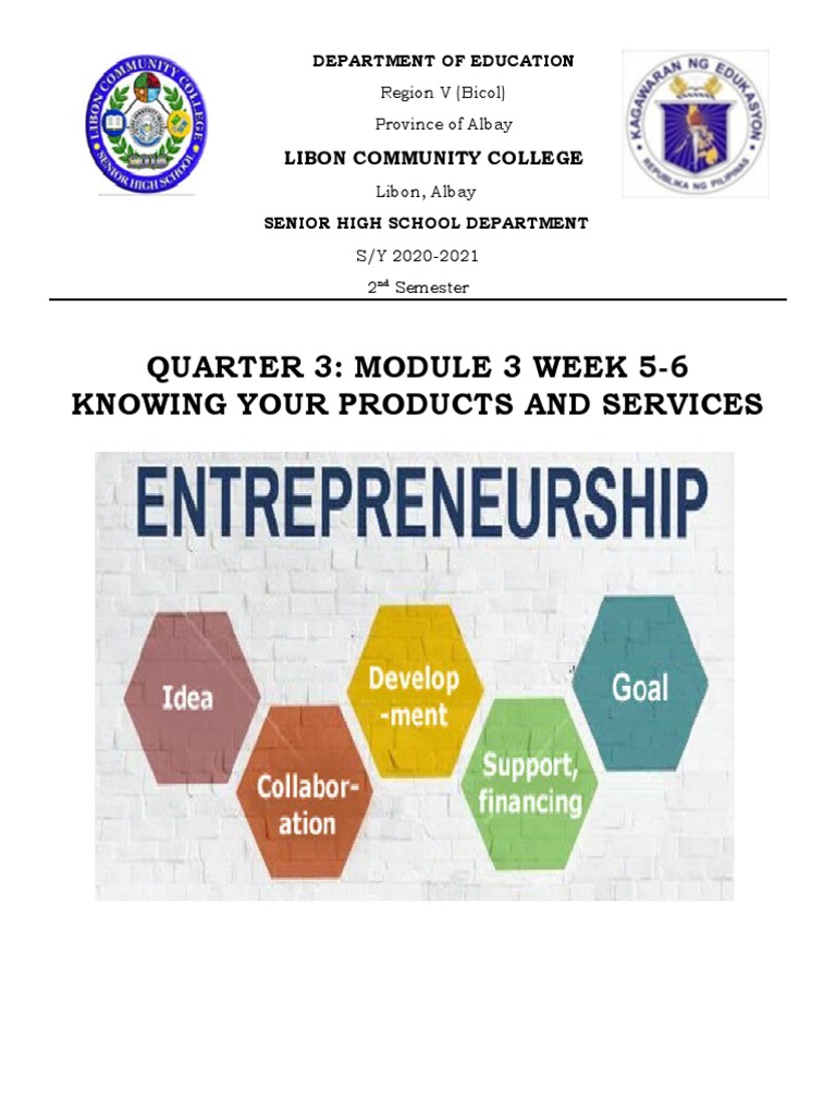 Applied Entrepreneurship Module 3 and Week 5 and 6 | PDF | Marketing ...