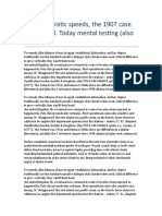 Non-Relativistic Speeds, The 1907 Case Buck v. Bell. Today Mental Testing (Also Known As