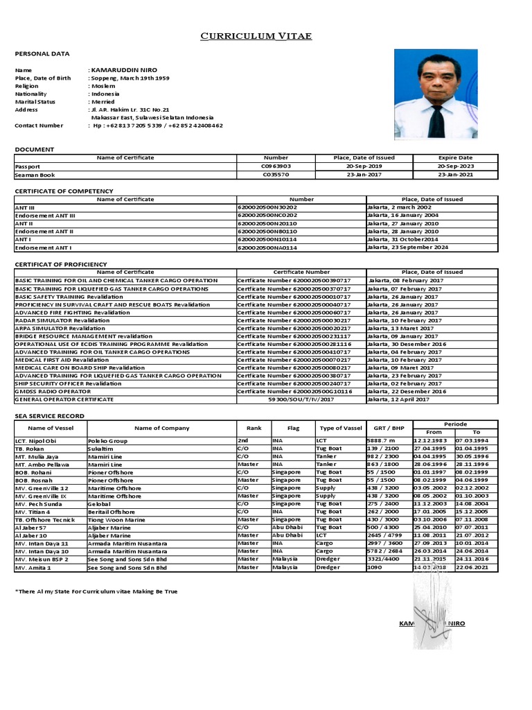 Maritime Professional Profile | PDF | Ships | Watercraft
