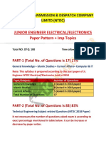NTDC Junior Engineer Paper Pattern + Syllabus