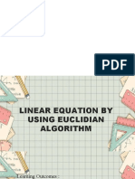 Linear Equation by Using Eclidean Algorithm