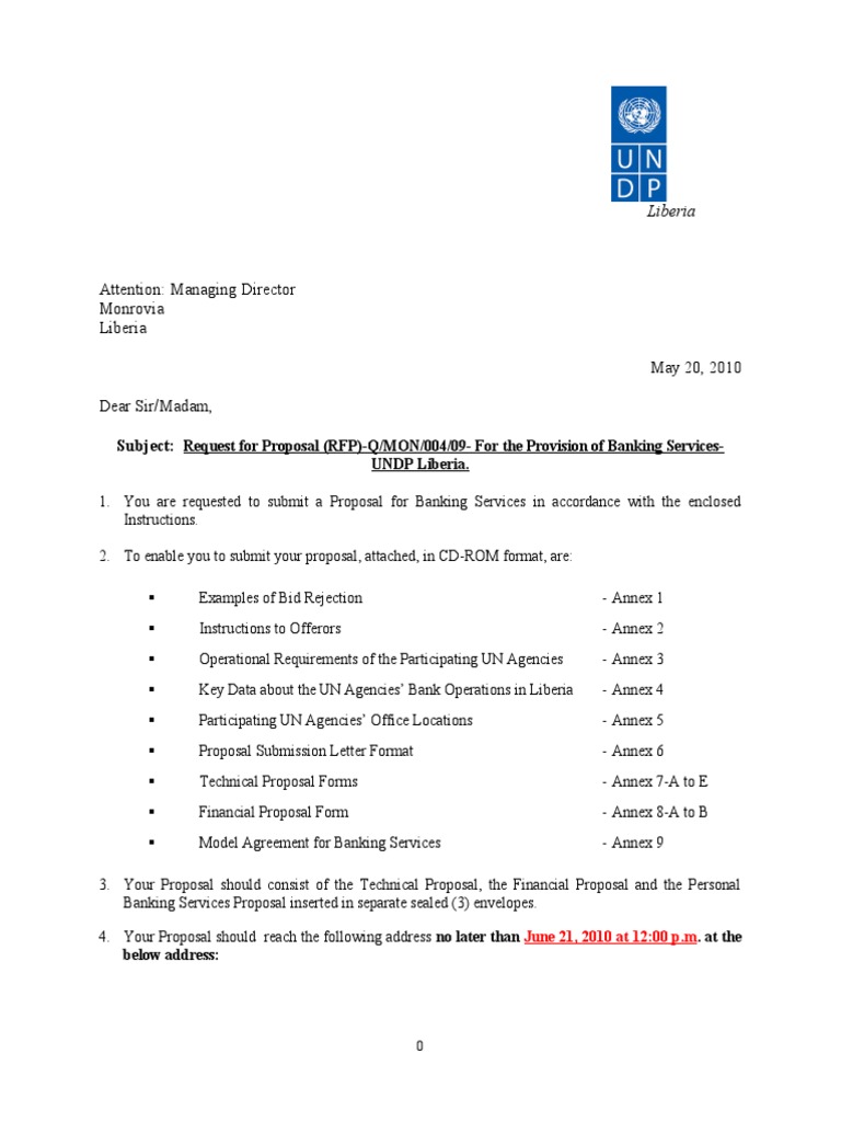 RFP Banking Revised Fina Final PDF United Nations Development Programme Millennium