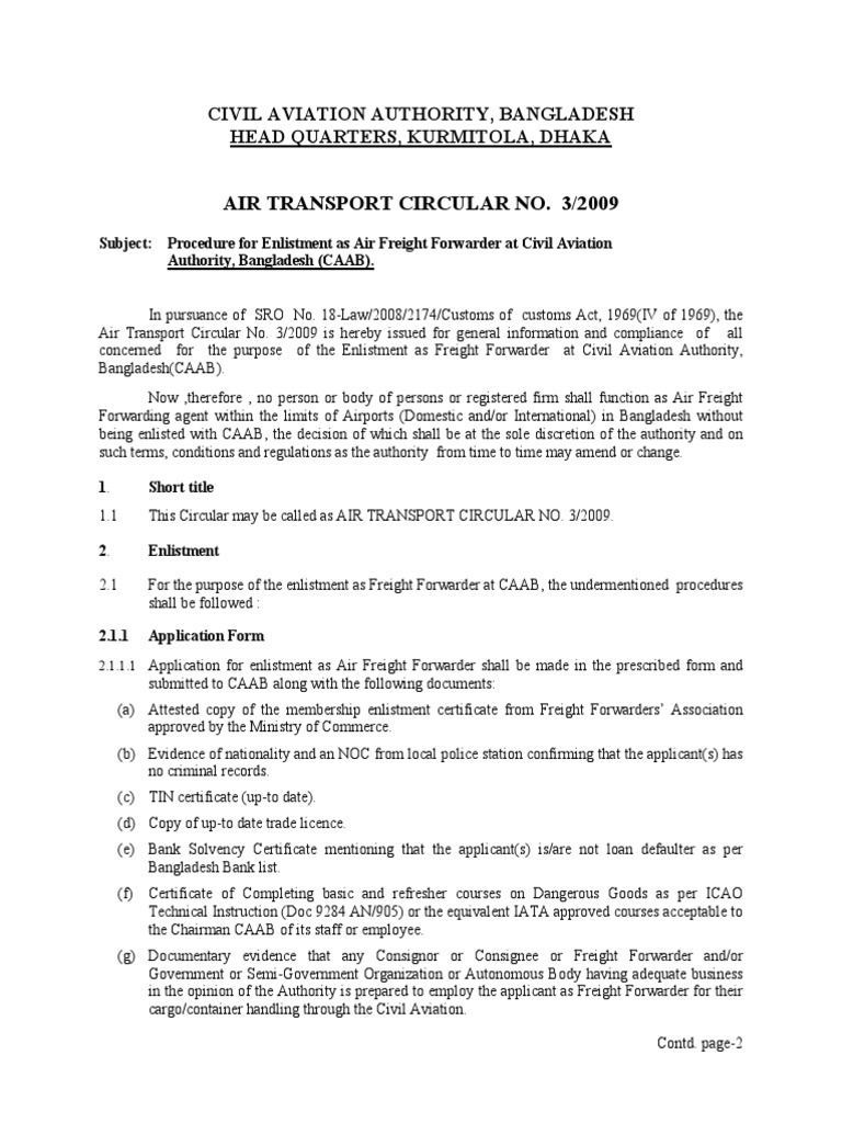 Air Freight Forwarder Enlistment Guide | PDF | Government