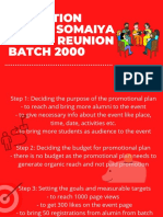 Promotion Plans: Somaiya Alumni Reunion BATCH 2000