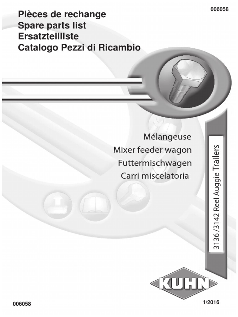 Pièces de Rechange Spare Parts List Ersatzteilliste Catalogo Pezzi Di ...