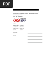 RD.050 B R S Oraerp Inc. Comapny Oracle Cash Management: Usiness Equirements Cenarios FOR Core Business Process