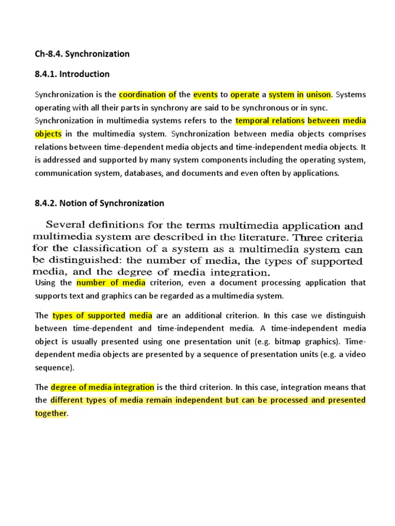Multimedia Synchronization Guide | PDF | Page Layout | Video