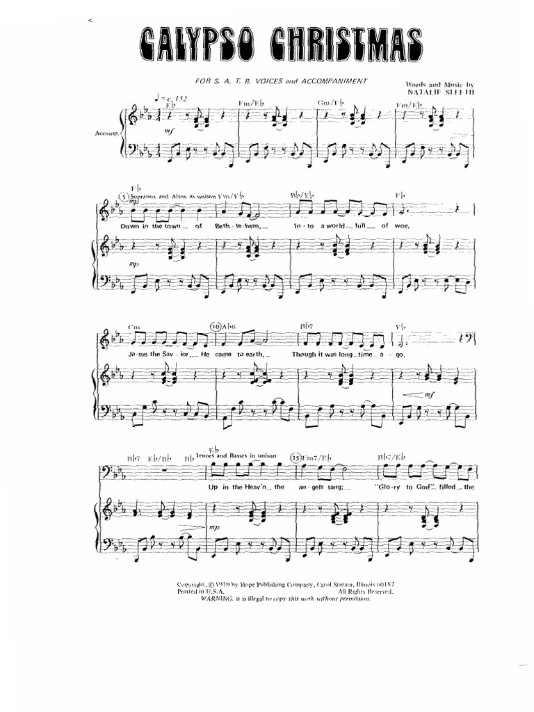 Calypso Christmas (SATB) PDF