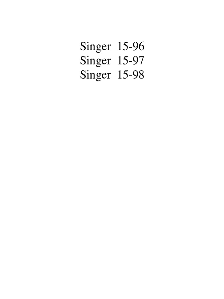 Singer 15-97 | PDF