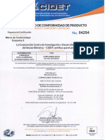 Certificado de Conformidad de Luminarias Iltec
