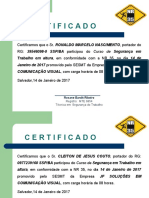 Certificado de Treinamento de NR 35