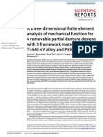 A Three-Dimensional Finite Element Analysis of Mechanical Function For 4 Removable Partial Denture Designs With 3 Framework Materials - CoCr, Ti-6Al-4V Alloy and PEEKs41598-019-50363-1