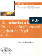 LIntroduction A La Critique de La Philosophie Du Droit de Hegel, Karl Marx by Eustache Kouvelakis