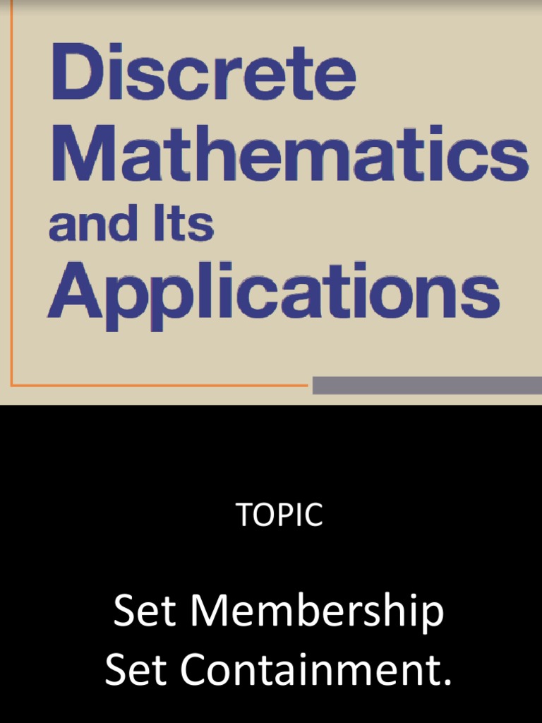 Understanding Set Membership and Containment | PDF | Element ...
